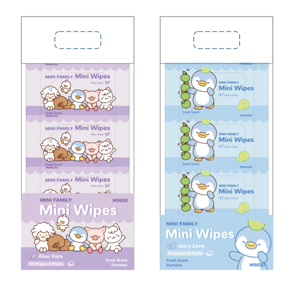 MINI FAMILY Mini Wipes 10 Wipes×8 Packs(Aloe Vera)