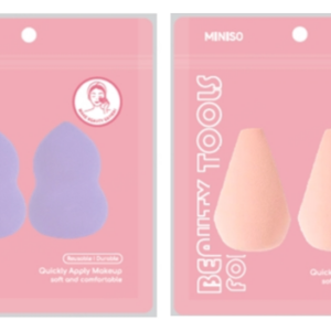 Miniso Colorful Series Makeup Sponges(Peach Color,2 pcs)